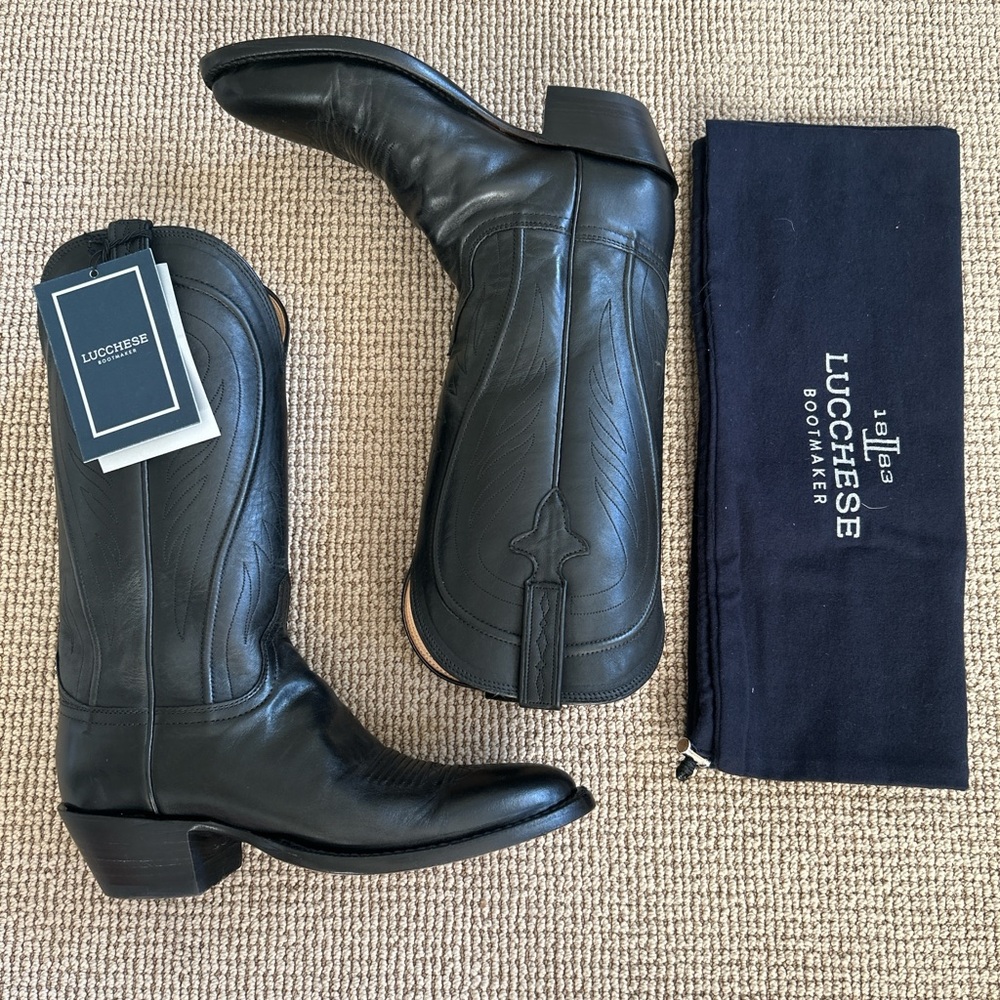 Lucchese black leather summer boot women’s size 8 NWT!